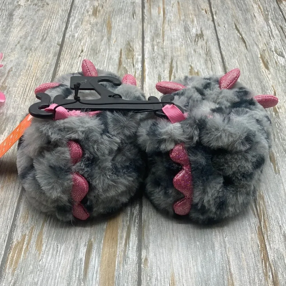 Baby Girl Fuzzy Claw Foot Little Monster Feet Slippers Shoes Size 6